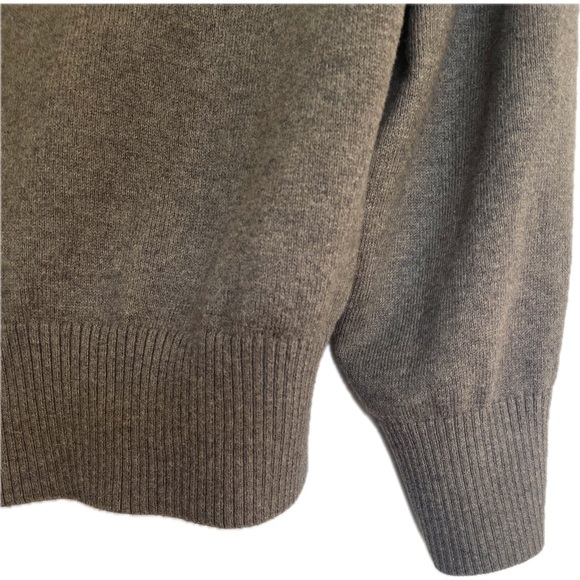 Eddie Bauer Men's Beige 1/4 Zip Mock Neck Knit Pullover Cotton Cashmere Blend; L - Picture 4 of 8